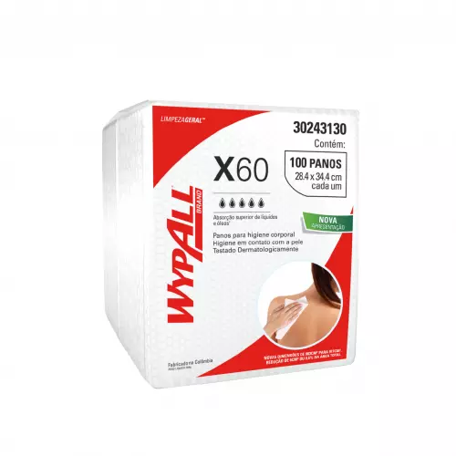 Pano de higiene corporal Wypall® X60 – 100 panos