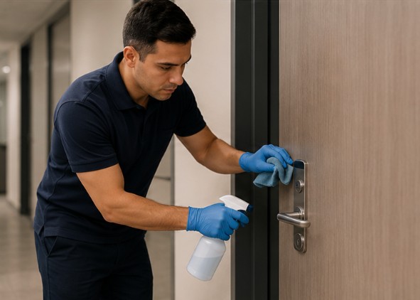 Desinfecção de Portas e Maçanetas: Estratégias para Ambientes Mais Seguros