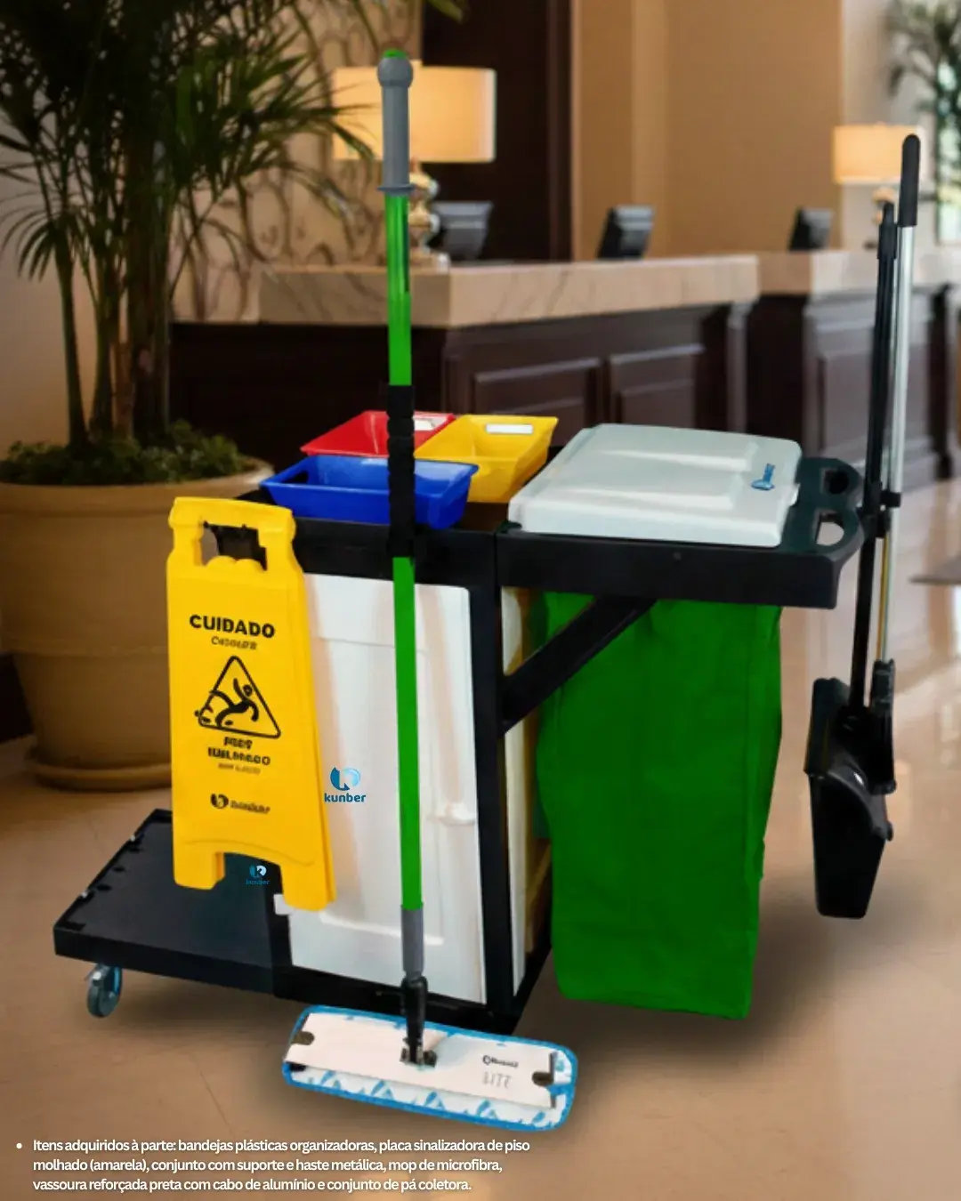 5 benefícios imediatos ao adotar o Carro Funcional Linha Utility na rotina de limpeza profissional